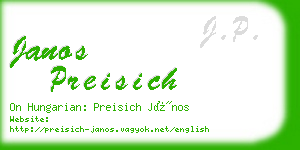 janos preisich business card